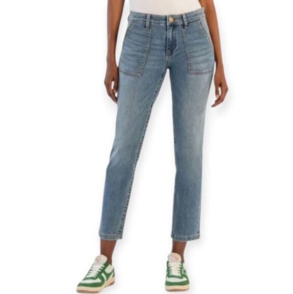 Kut from the Kloth Stevie Straight Leg Denim Blue Jeans Sz.8 EUC.